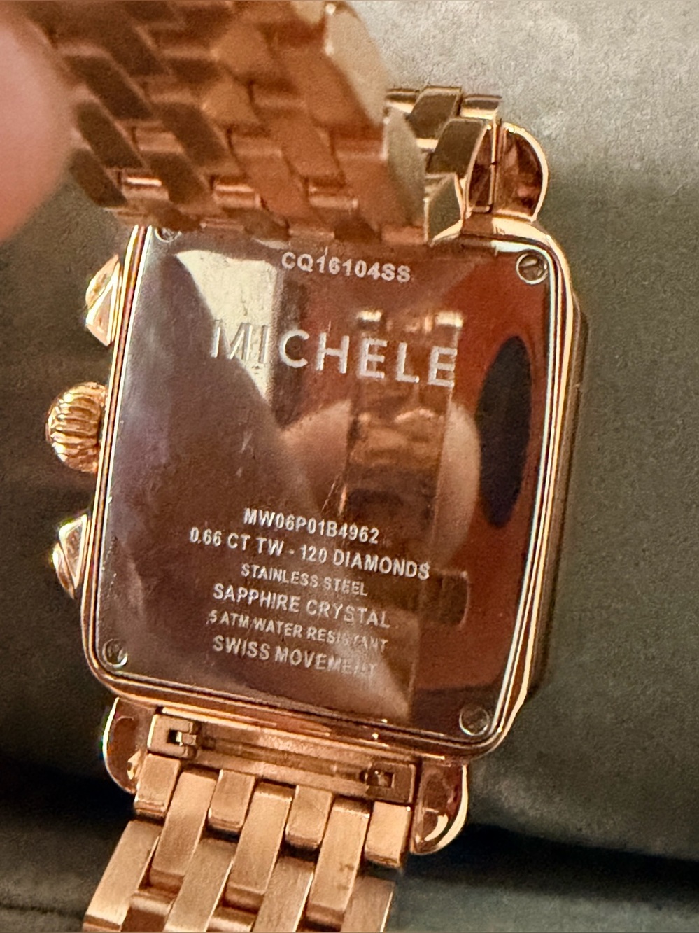 MICHELE DECO 18K Rose Gold-Plated Diamond Watch - Picture 8 of 14